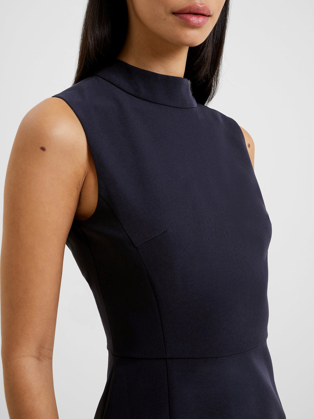 Echo Crepe Mock Neck Mini Dress