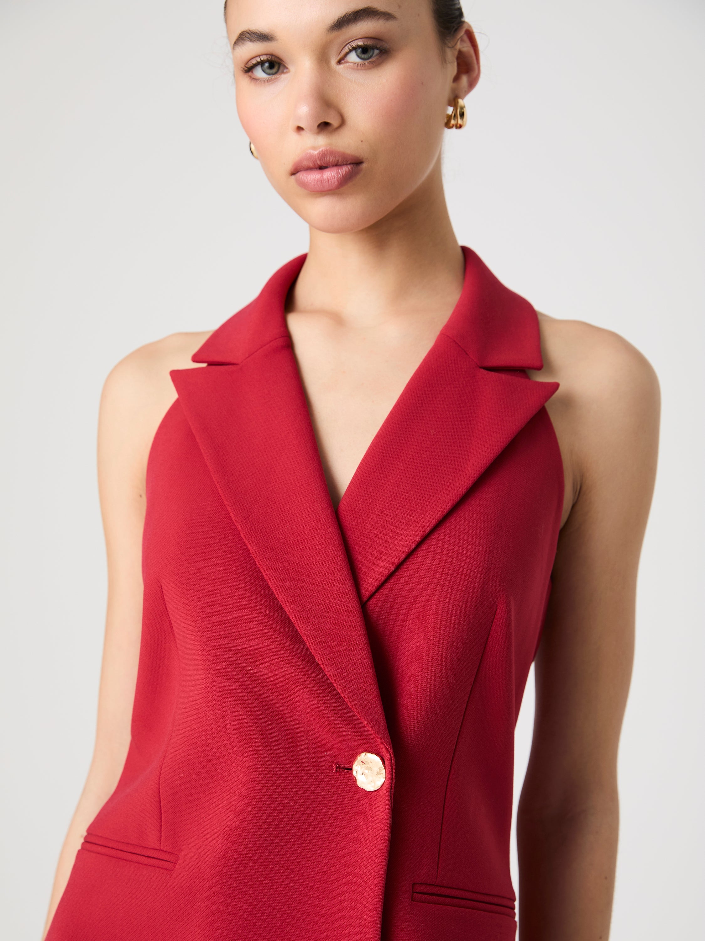 Whisper Halter Blazer Dress