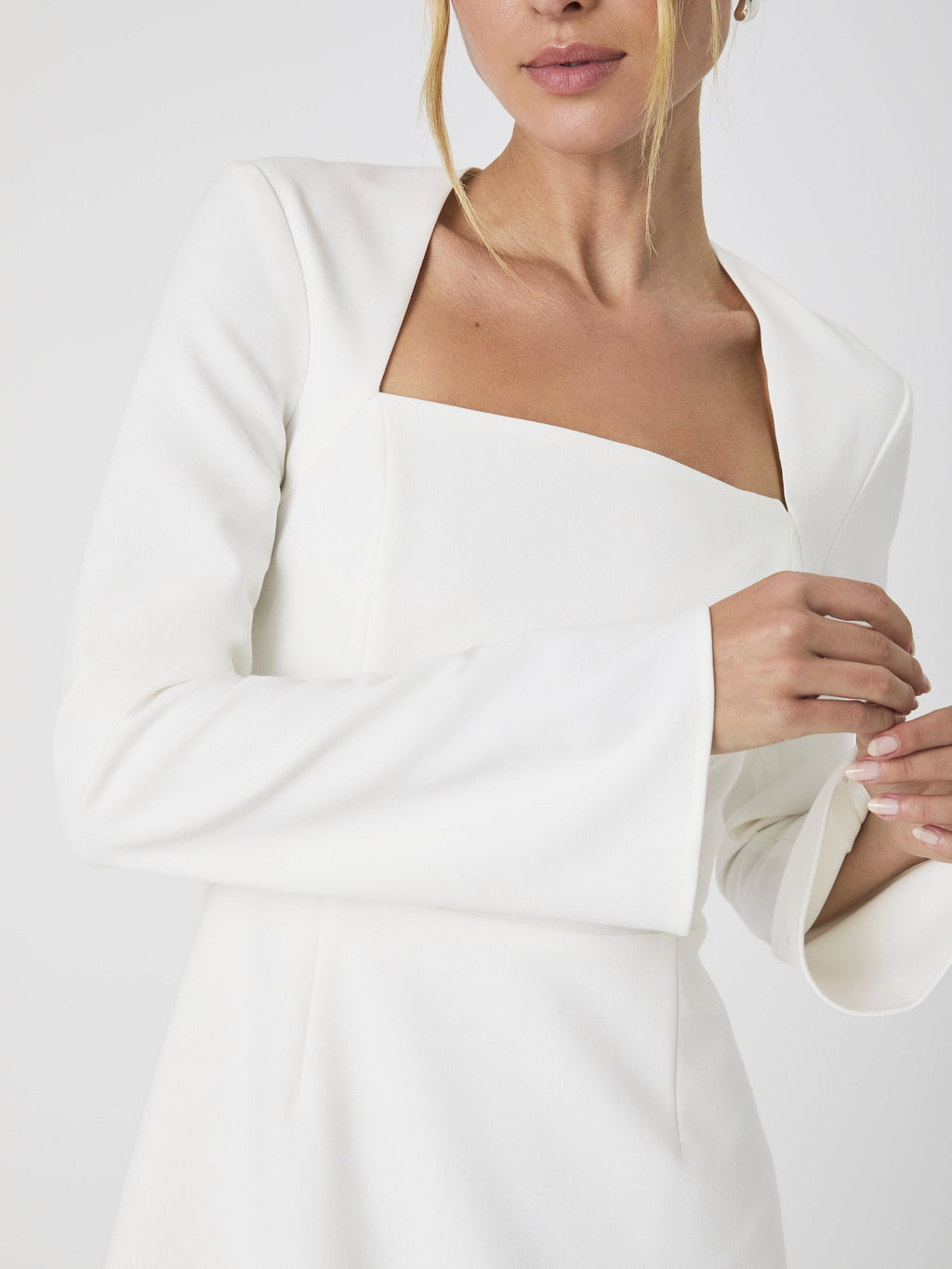 Whisper Square Neck Long Sleeve Dress