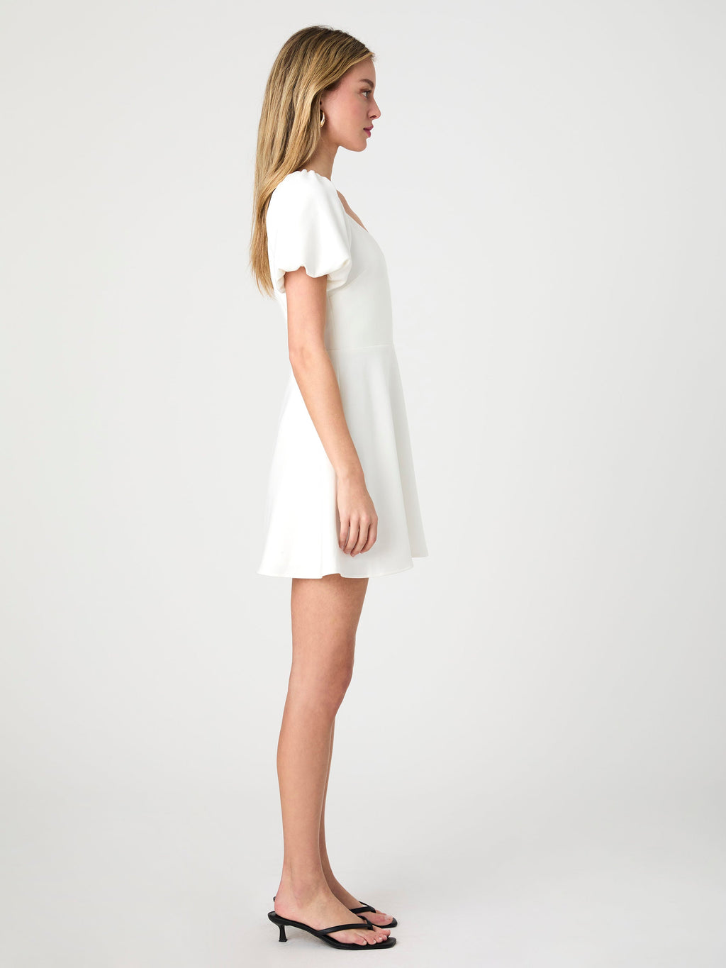 Whisper Puff Sleeve Overlap Mini Dress