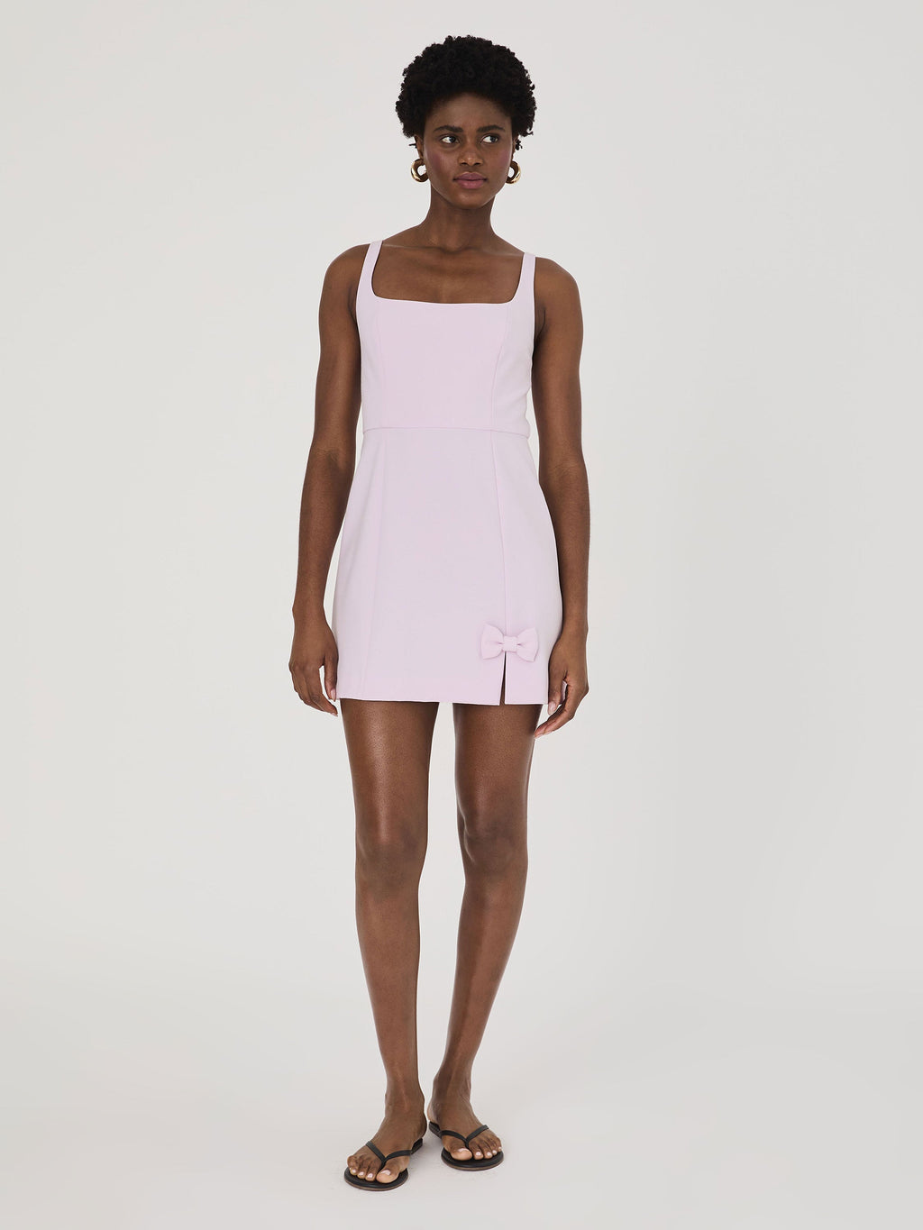 Whisper Bow Slit Strappy Mini Dress