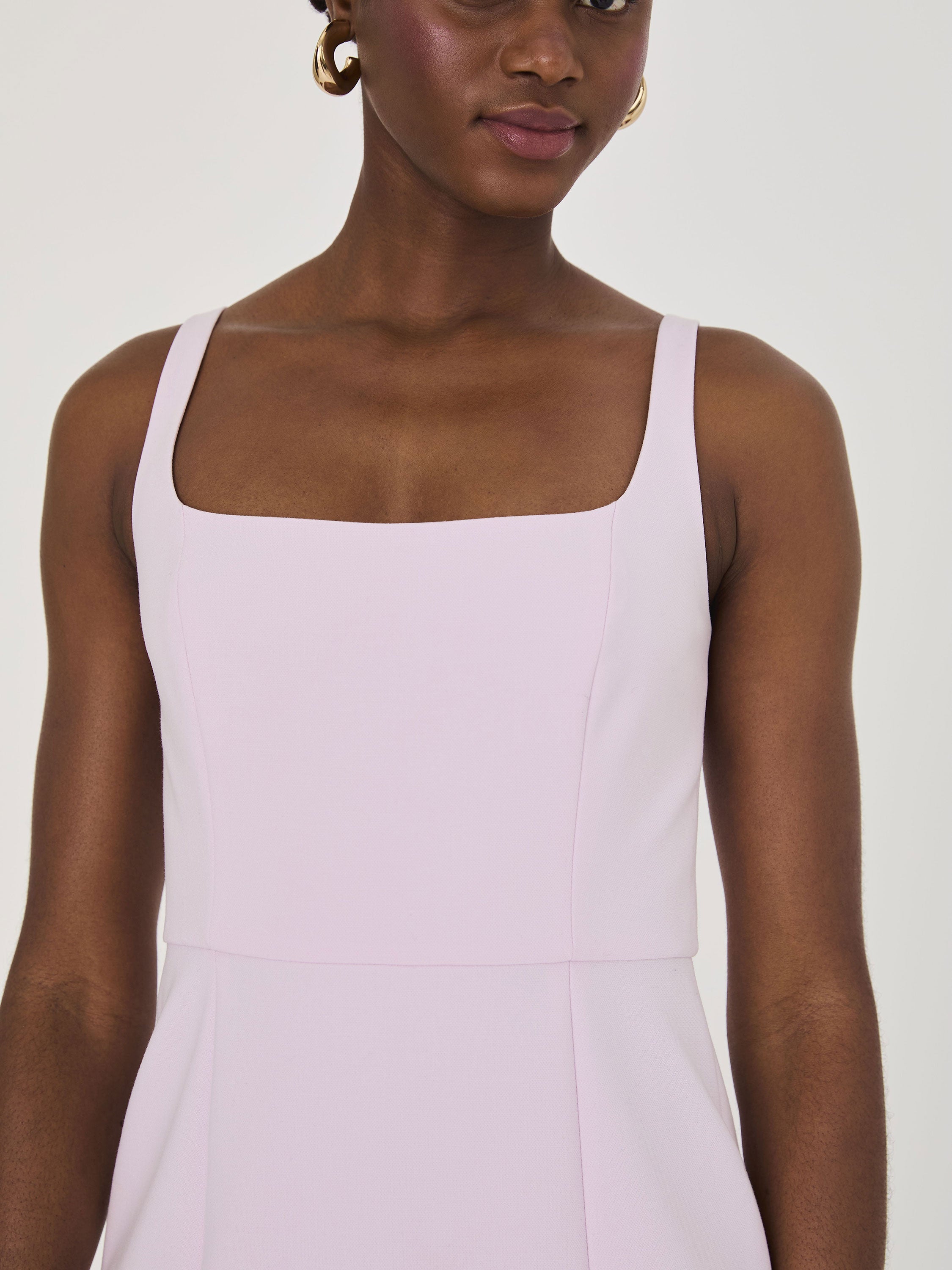 Whisper Bow Slit Strappy Mini Dress