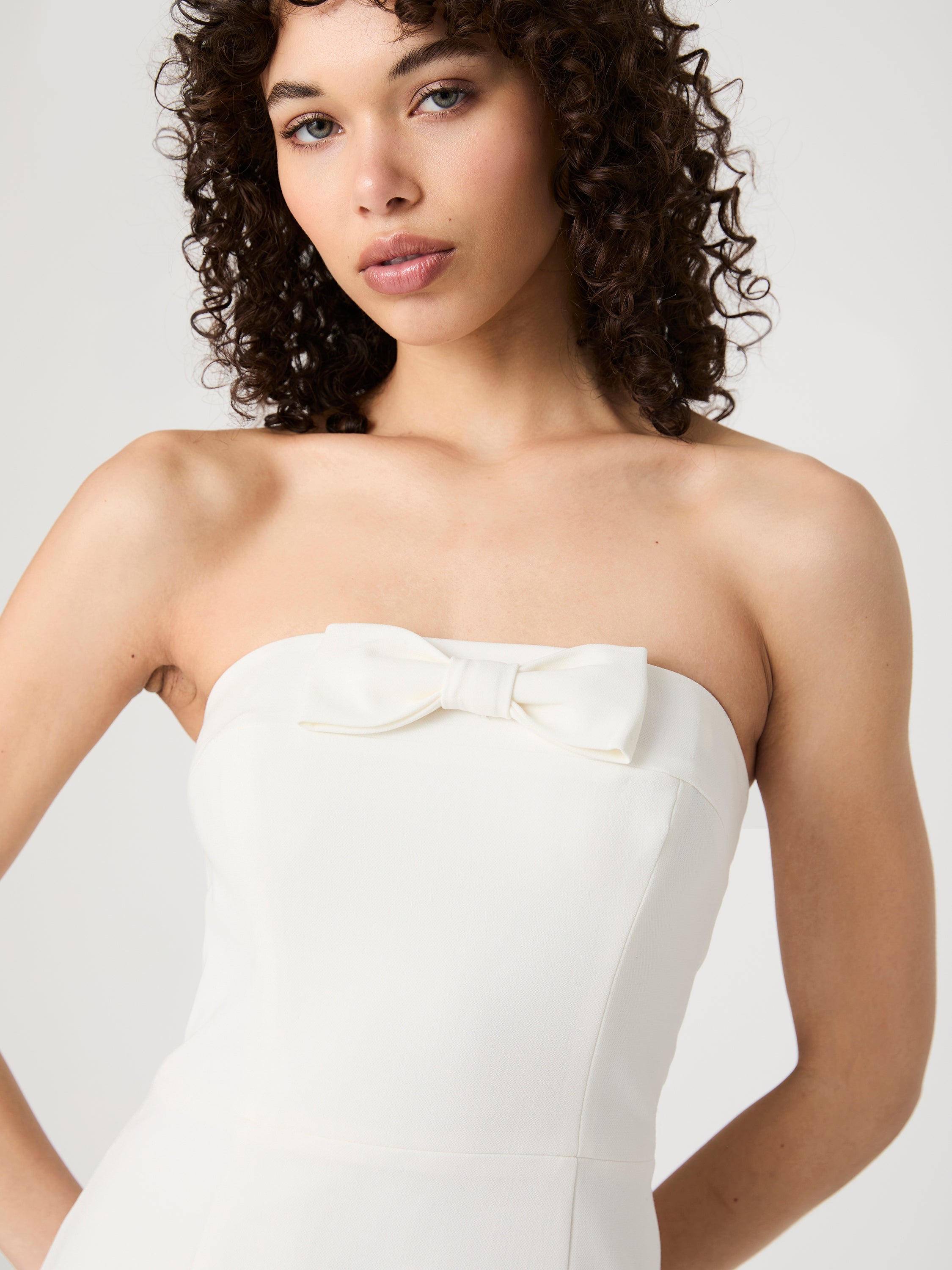 Whisper Strapless Bow Mini Dress
