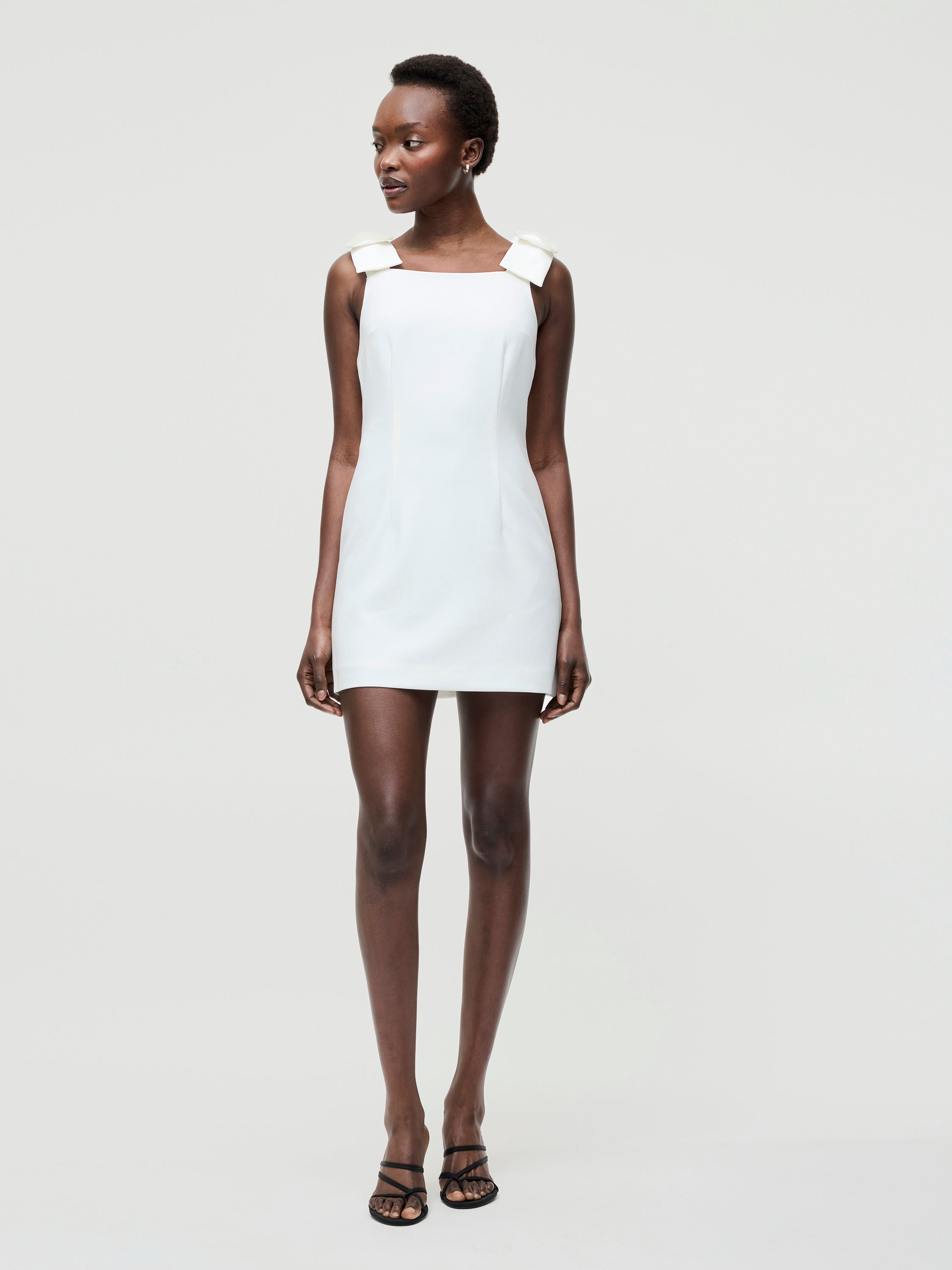 Whisper Bow Strap Mini Dress