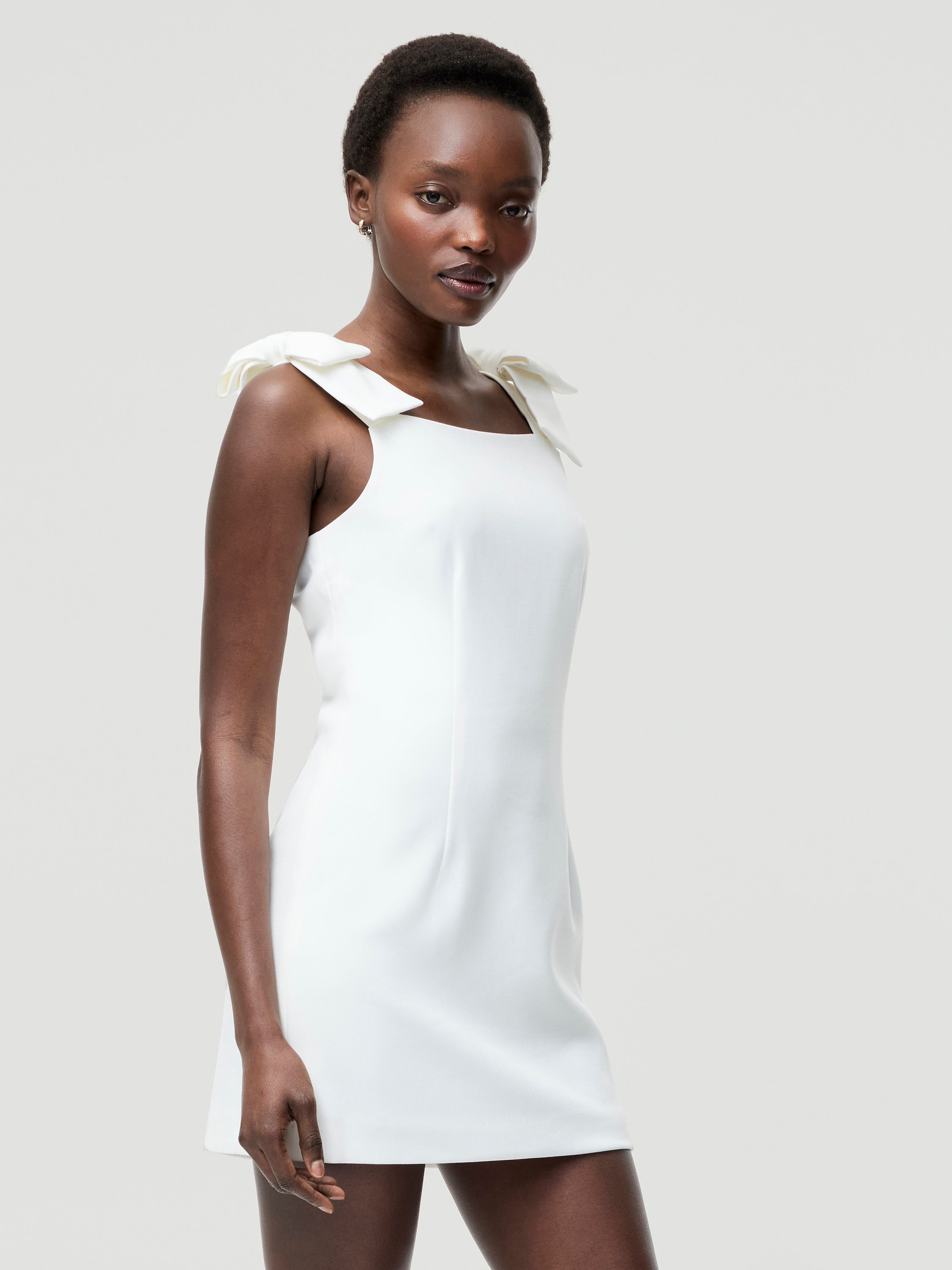 Whisper Bow Strap Mini Dress