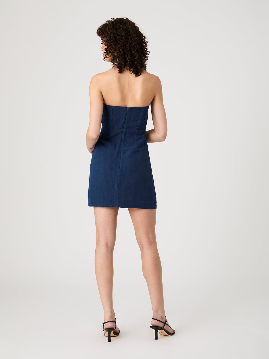 Birdie Linen Strapless Mini Dress