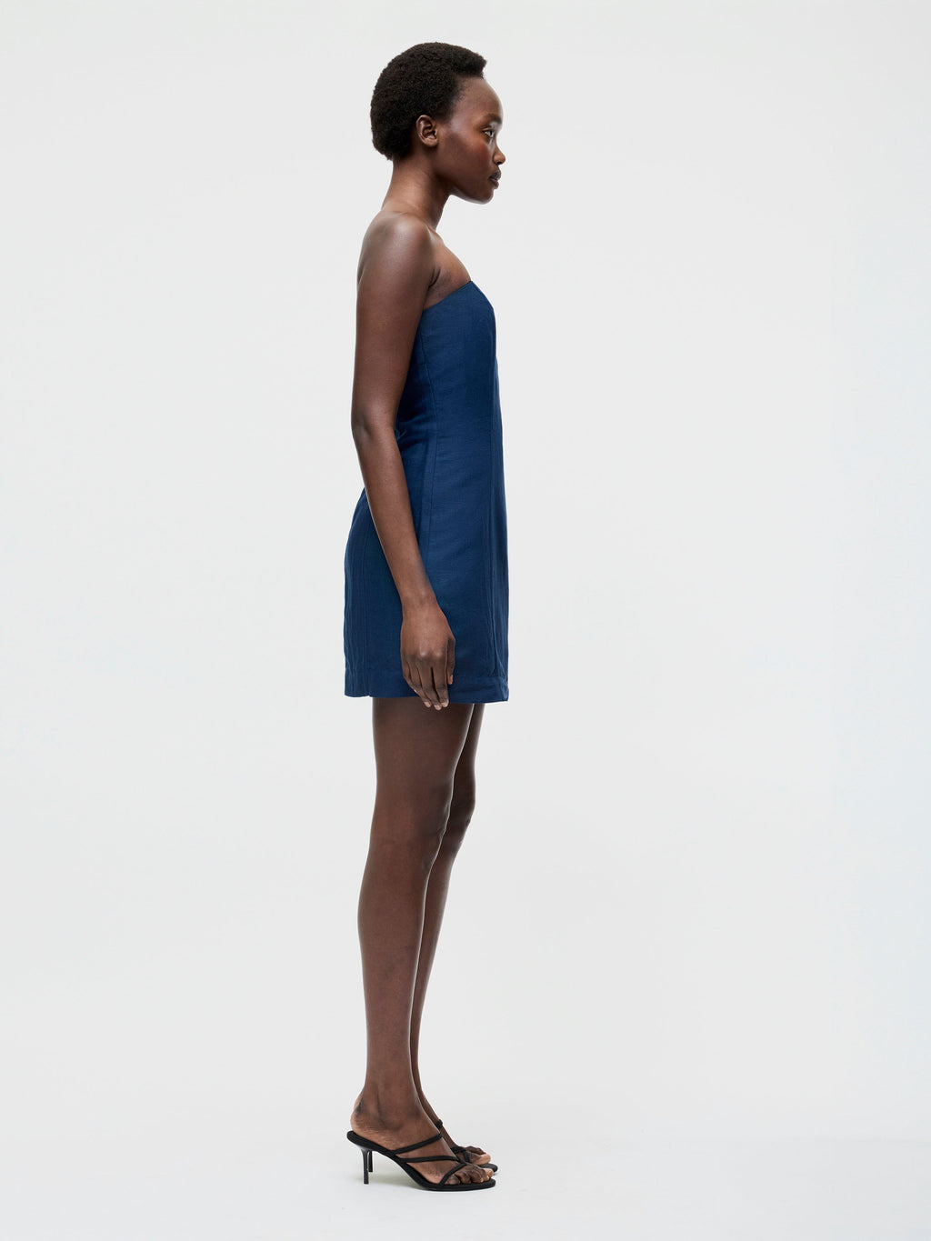 Birdie Linen Strapless Mini Dress